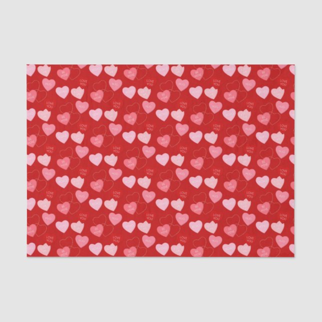Candy Heart Cascade Tissue Paper (Front)