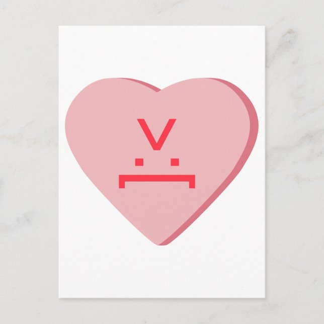Candy Heart - Devil Face Postcard (Front)