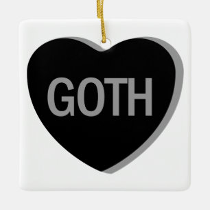 Candy Heart - Goth Ceramic Ornament