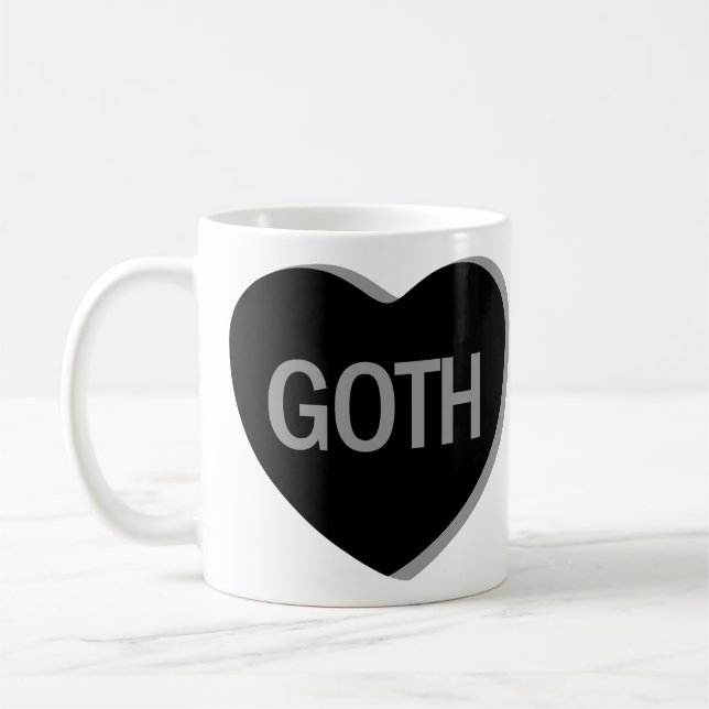 Candy Heart - Goth Coffee Mug (Left)