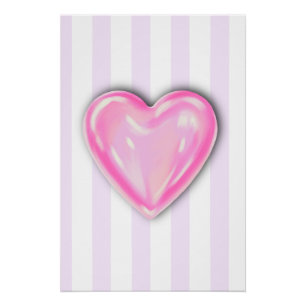 Candy Heart Kids Art Poster