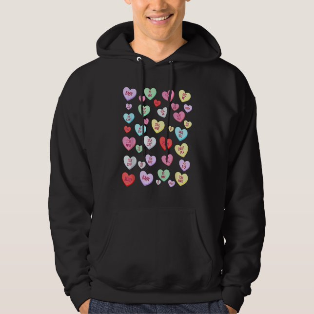 Candy Heart Love Valentine's Day Boys Girls Kids Hoodie (Front)