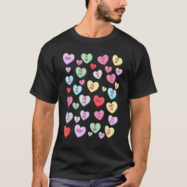 Candy Heart Love Valentine's Day Boys Girls Kids T-Shirt (Front)