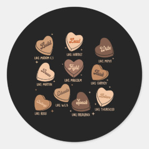 Candy Heart Martin Lead Like Harriet Black History Classic Round Sticker