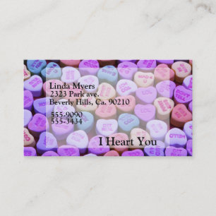 Candy Heart Messages Business Card