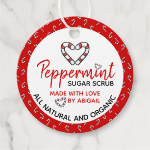 Candy Heart Peppermint Scrub (with Ingredients) Favour Tags
