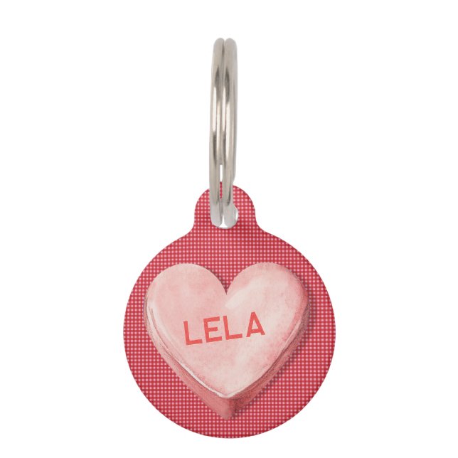 Candy Heart pet ID tag (Front)