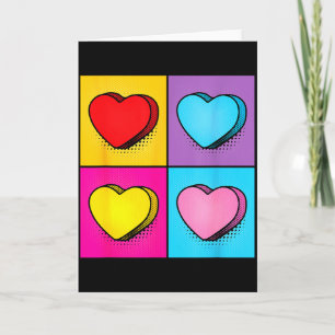 Candy Heart Pop Art Valentines Day Graphic Card