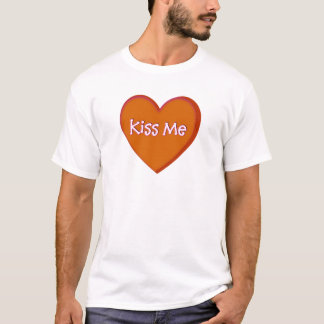 Candy Heart Red Kiss Me White T-Shirt S M L XL 1X