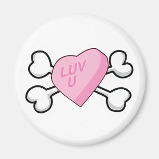 candy heart Skull and Crossbones Magnet