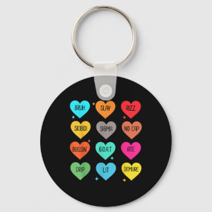 Candy Heart Slang Words Valentines Day For School, Key Ring