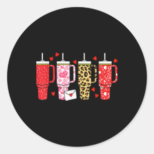 Candy Heart Stanley Tumbler Happy Valentines Day B Classic Round Sticker