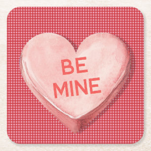 Candy Heart Valentine Paper Coaster