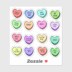 Candy Heart Vinyl Stickers