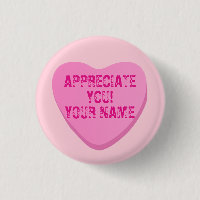Candy Heart with Custom Text-Pink Heart on Pink