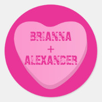 Candy Heart with Custom Text-Pink Heart on Pink