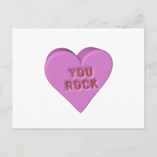 Candy Heart "YOU ROCK" Postcard