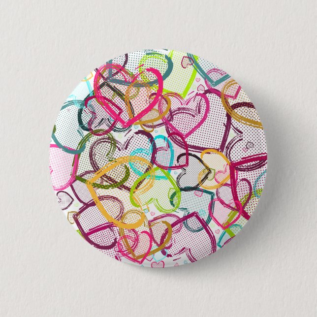 Candy Hearts 6 Cm Round Badge (Front)