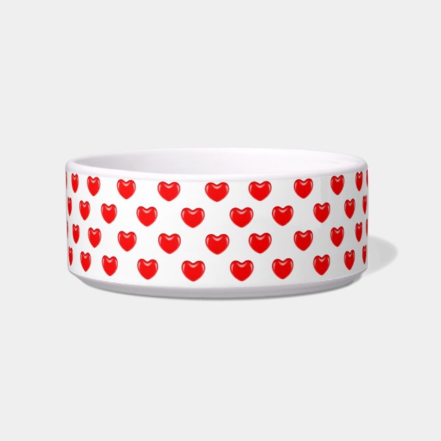 candy hearts cat food bowl  (Front)