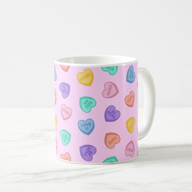 Candy Hearts Coffee Mug (Front Right)