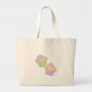 Candy Hearts Cupcakes Large Tote Bag