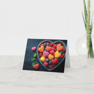 Candy Hearts in a Bowl Valentine's Greeting Holiday Card