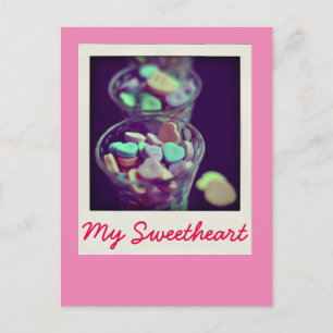 Candy Hearts KISS ME Postcard