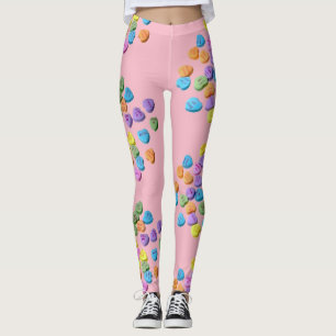 Candy Hearts Leggings Valentine's Day Cute