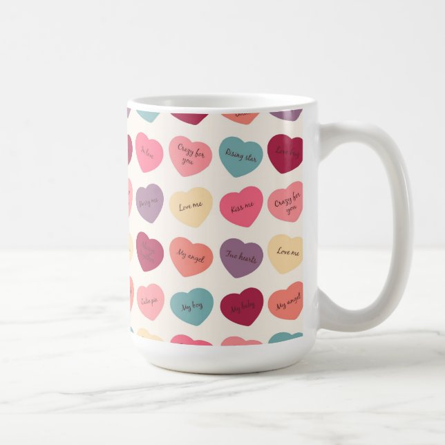 Candy Hearts & Love Messages Mug (Right)
