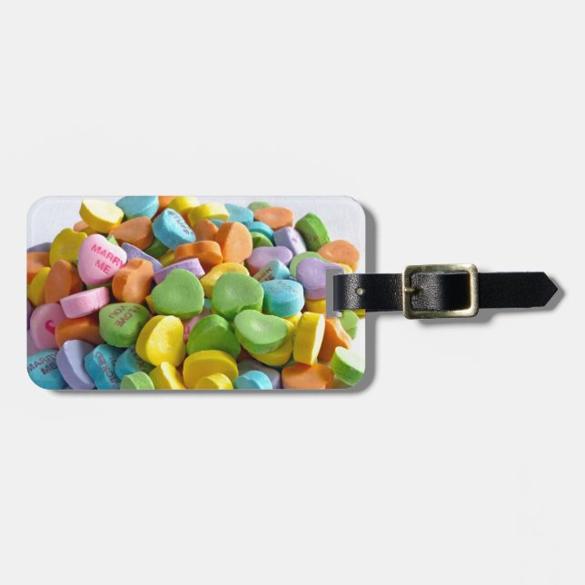 Candy Hearts Luggage Tag (Front Horizontal)