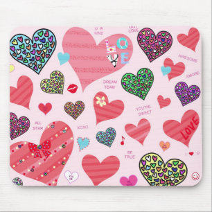 Candy Hearts Mousepad