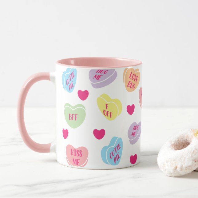 Candy Hearts Mug (With Donut)
