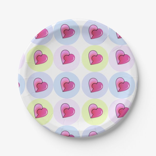 Candy Hearts Paper Plate (Front)