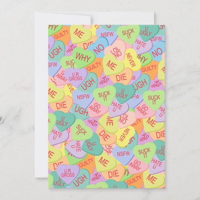 Candy Hearts Pattern - SFW Holiday Card (Front)