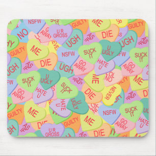 Candy Hearts Pattern - SFW Mouse Mat