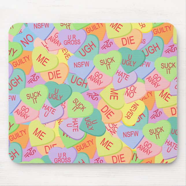 Candy Hearts Pattern - SFW Mouse Mat (Front)