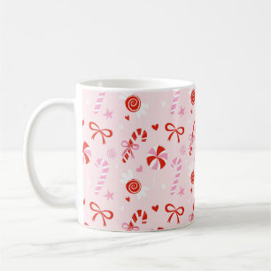 Candy Hearts Pink Holiday Mug