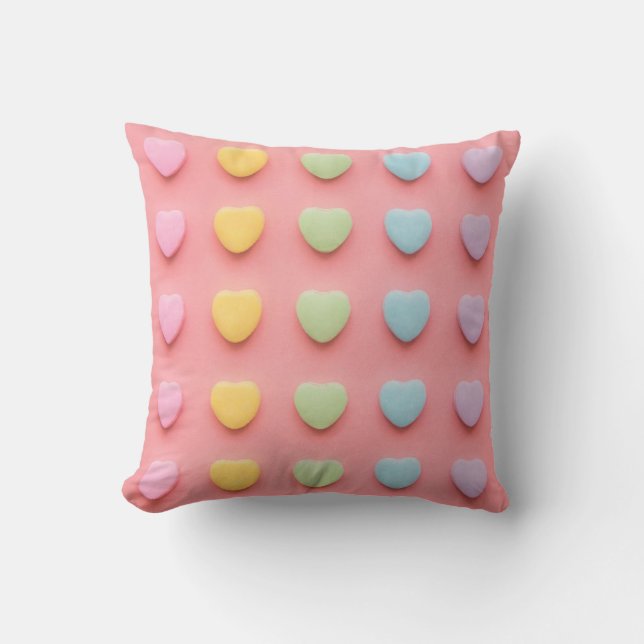 Candy Hearts Portrait Cushion (Front)