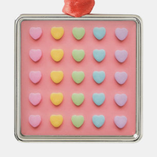 Candy Hearts Portrait Metal Tree Decoration