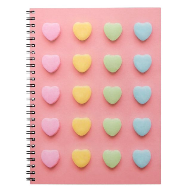 Candy Hearts Portrait Notebook (Front)