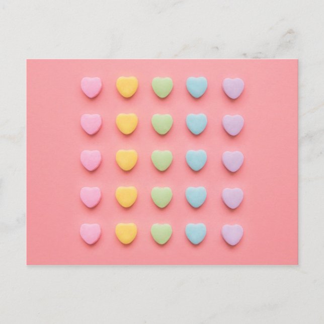Candy Hearts Portrait Postcard (Front)