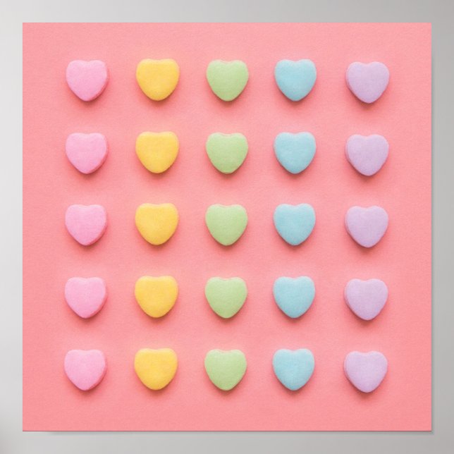 Candy Hearts Portrait Poster (Front)