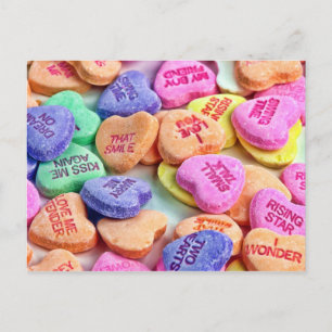 Candy Hearts Postcard