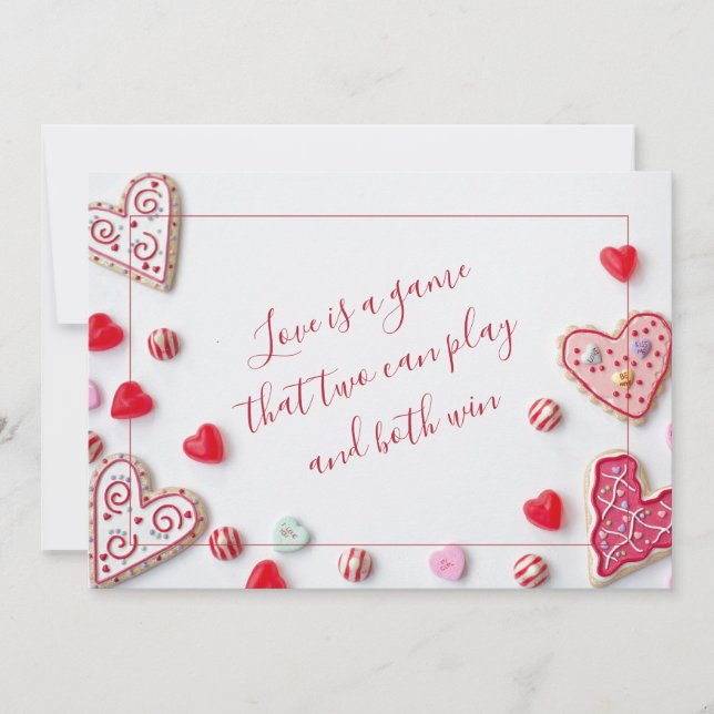 Candy Hearts Romance Love Verse Holiday Card (Front)