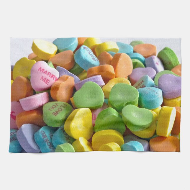 Candy Hearts Tea Towel (Horizontal)