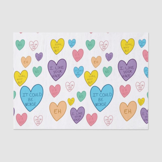 Candy Hearts Tissue Paper (Front)