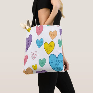 Candy Hearts Tote Bag