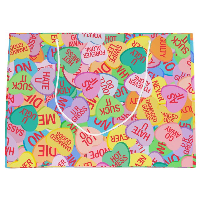 Candy Hearts V. 2.0 Large Gift Bag (Front)