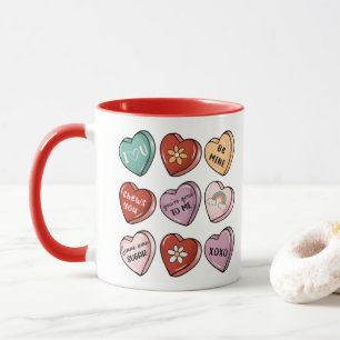Candy Hearts   Valentine Candy Heart Mug