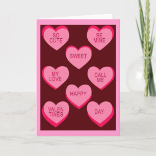 CANDY HEARTS Valentine Holiday Card
